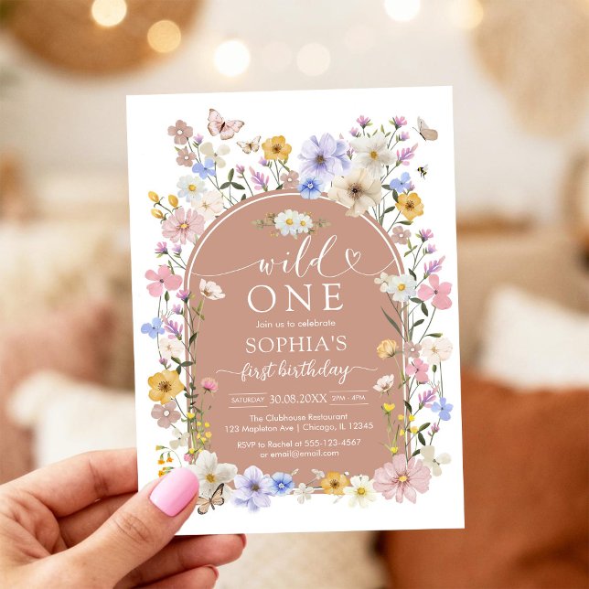 Invitación Salvaje Uno Cumpleaños Wildflower 1 (Subido por el creador)