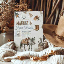 Salvaje West First Rodeo Cowboy Cumpleaños Occiden