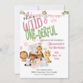Invitación Salvaje y maravilloso cumpleaños de los animales d