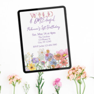 Invitación Salvaje y Maravilloso, Flor Silvestre Cumple 1