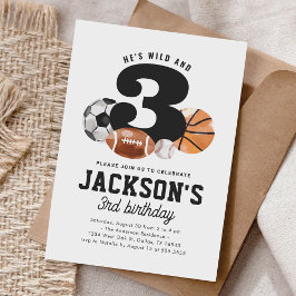 Invitación Salvaje y tres deportes Tercer cumpleaños