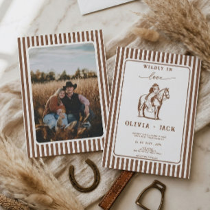 Invitación Salvajemente enamorado Foto de caballo vaquero occ
