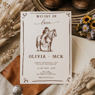 Invitación Salvajemente enamorados Boda rústica de caballo oc