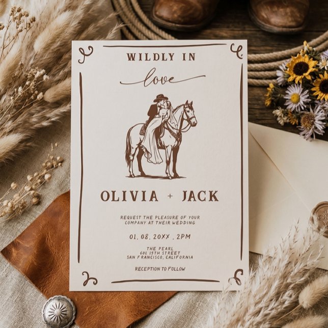 Invitación Salvajemente enamorados Boda rústica de caballo oc (Subido por el creador)