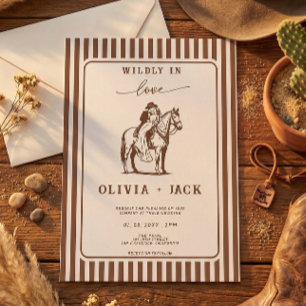 Invitación Salvajemente enamorados Bodas rústicas de vaquero 