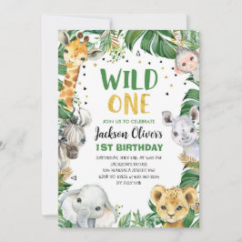 Invitación Salvajes 1.ᵉʳ cumpleaños Selva Safari Animales sal