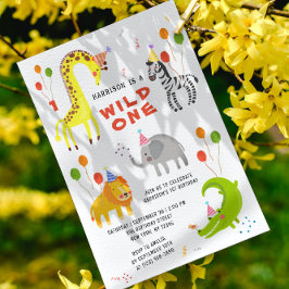 Invitación Salvajes animales salvajes de un primer cumpleaños