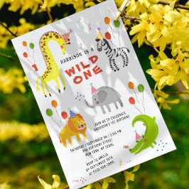 Invitación Salvajes animales salvajes de un primer cumpleaños