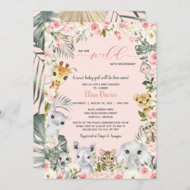 Invitación Salvajes con emoción Baby Shower de animales de la