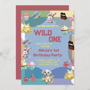 Invitación Salvajes Un lindo animal 1er cumpleaños
