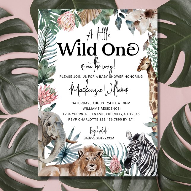 Invitación Salvajes Un Safari Animales Género Baby Shower Neu (Subido por el creador)