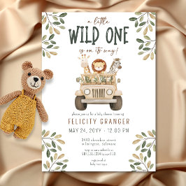 Invitación Salvajes un Safari Animales Neutrales Baby Shower