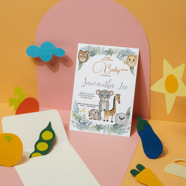 Invitación Salvajes y divertidos Safari Animals Boys Baby Sho (Subido por el creador)