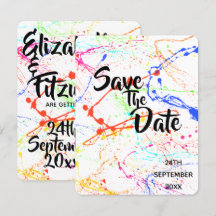 Salvar la fecha de la boda salpicada