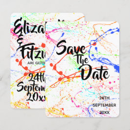 Invitación Salvar la fecha de la boda salpicada