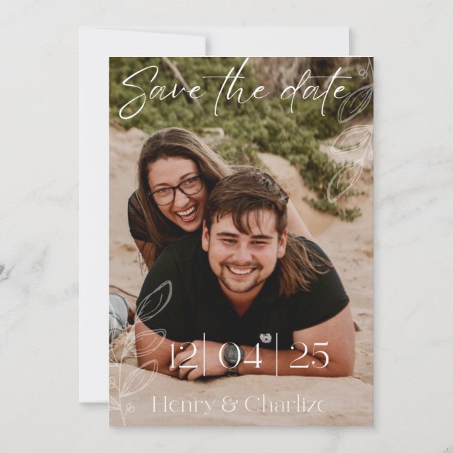 Invitación Salvar la fecha de la playa (Anverso)