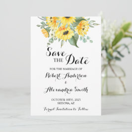 Invitación Salvar la vegetación de girasoles de Boda de fecha