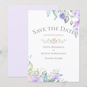 Invitación Salvar las flores pálidas y rosas de fecha