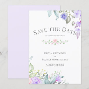 Invitación Salvar las flores pálidas y rosas de fecha