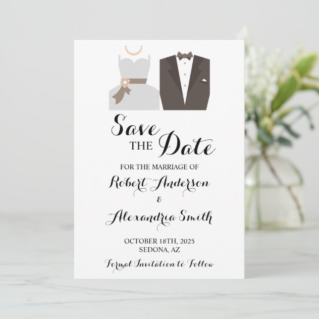 Invitación Salven a la novia Boda y a Groom (Anverso de pie)