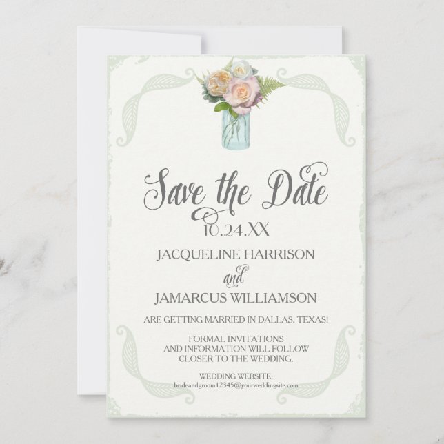 Invitación Salven a los Rosas de Fotos Rusas Florales Mason J (Anverso)