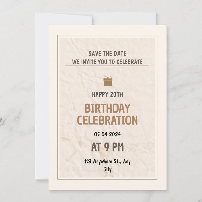 Invitación Salven el regalo de fecha arruinado 20 cumpleaños (Anverso)