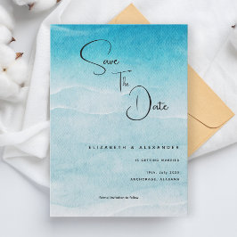 Invitación Salven La Boda De Verano Del Océano Azul