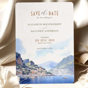 Invitación Salven La Fecha Costa De Amalfi Destino De Italia