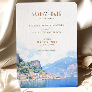 Invitación Salven La Fecha Costa De Amalfi Destino De Italia