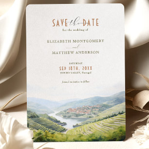 Invitación Salven la fecha de destino de Douro Valley Portuga