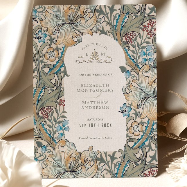 Invitación Salven la fecha de oro de Lily Rich Caramel Morris (Subido por el creador)