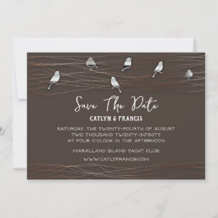 Invitación Salven La Fecha Negro Gary Personalizado Foto Aves