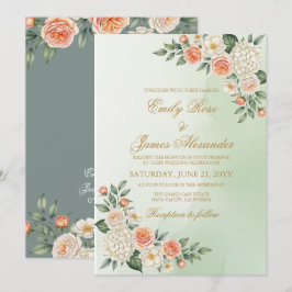 Invitación Salvia Rústica y Botánica Acuarela de Bodas con Me