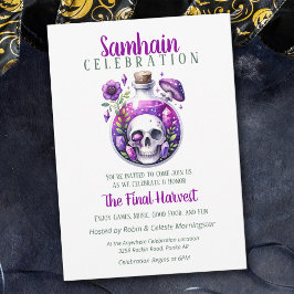 Invitación Samhain Harvest Potion Bottle Halloween Party