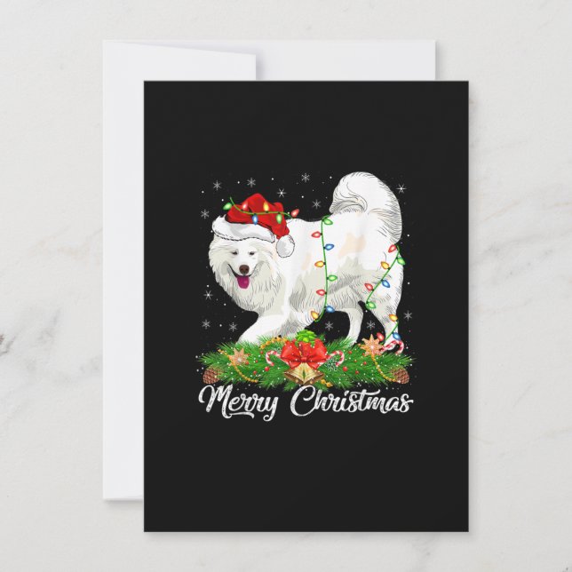 Invitación Samoyed Dog Lover coincidiendo con Santa Hat Samoy (Anverso)