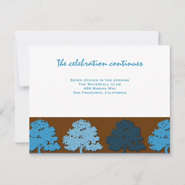 Invitación Samuel Bar de recepción Mitzvah Boda Blue Trees (Anverso)