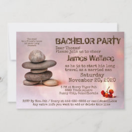 Invitación Samurai Zen Stones personalizable del partido Bach