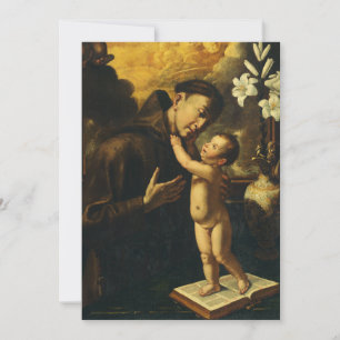 Invitación San Antonio de Padua con el Niño Jesús