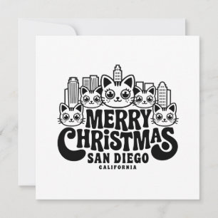 Invitación San Diego City California Feliz Navidad Cats EE.UU