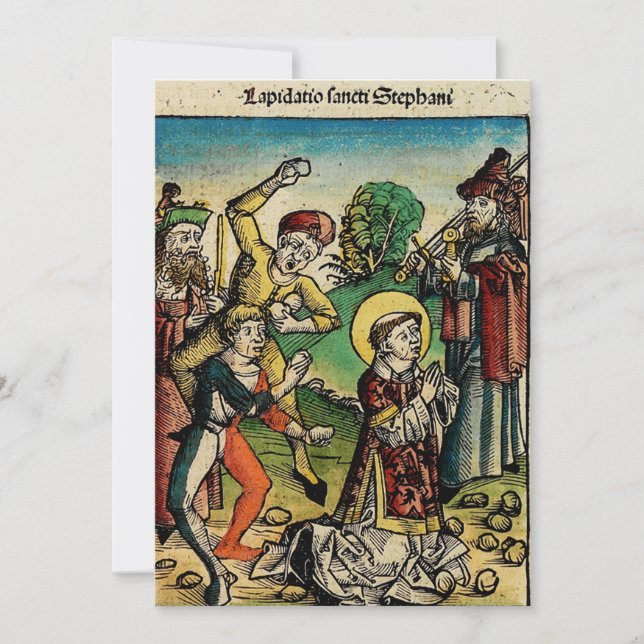 Invitación San Esteban el Protomártir Iconografía de Arte Fin (Anverso)