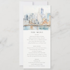 Invitación San Francisco Watercolor Landscape Wedding Menu