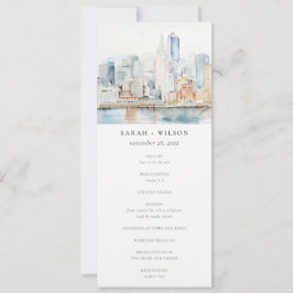 Invitación San Francisco Watercolor Landscape Wedding Program