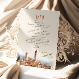 Invitación San Gimignano Italia Detalles Información Insertar