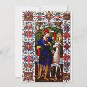 Invitación San Huberto de Lieja con el ciervo 