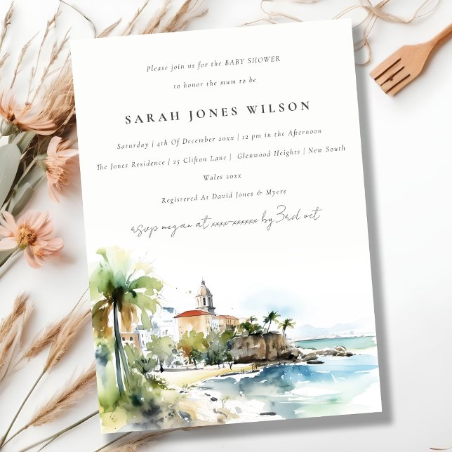 Invitación San Juan Puerto Rico Landscape Baby Shower (Subido por el creador)