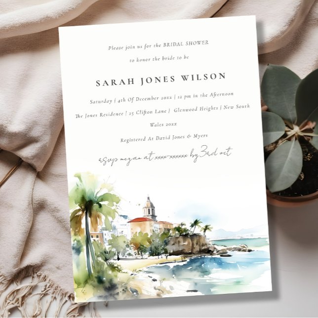 Invitación San Juan Puerto Rico Landscape Bridal Shower (Subido por el creador)