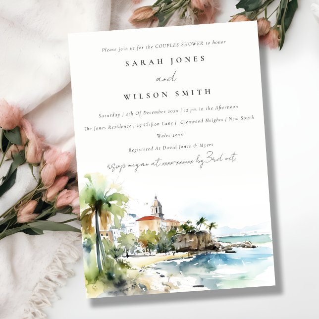 Invitación San Juan Puerto Rico Landscape Couples Shower (Subido por el creador)