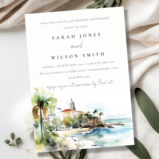 Invitación San Juan Puerto Rico Landscape Wedding Anniversary (Subido por el creador)