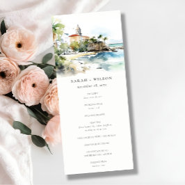Invitación San Juan Puerto Rico Landscape Wedding Program