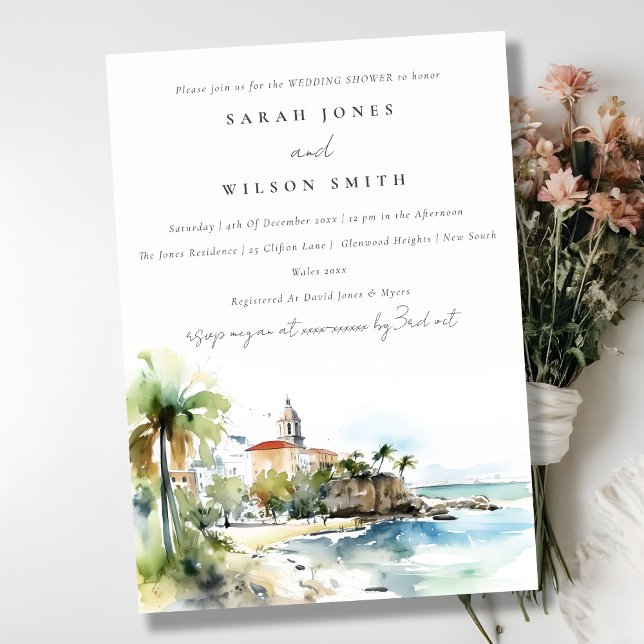 Invitación San Juan Puerto Rico Landscape Wedding Shower (Subido por el creador)